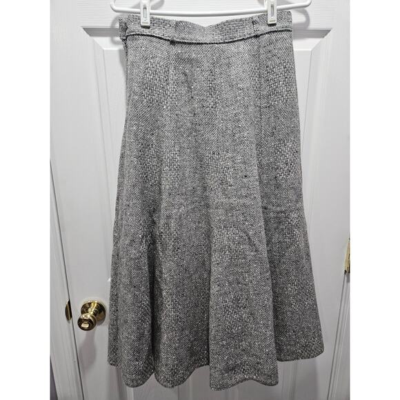Vintage St Michael Wool A-Line Midi Skirt  Made Gray 32" Dark Academia 10 US - Picture 5 of 9